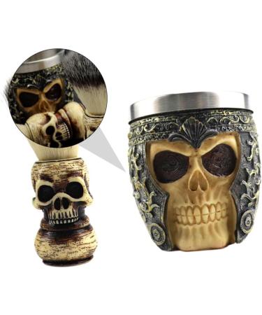 Beavorty Handmade Skull Beard Razor Brush for Men - Premium Shaving Brush & Metal Manual Shaver for Ultimate Grooming Experience - Buy Online on GoSupps.com