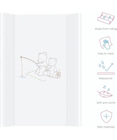 Baby Hard Base Changing Mat/Top Changer 70x50 cm fits 120x60 cm Cot Unisex Wedge Anti Roll Nappy Newborn Baby Waterproof Changing Mat with Raised Edges (Papa Bear) - Buy Online on GoSupps.com