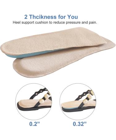 2 Pairs Pigskin High Heels Sandals Insoles for Plantar Fasciitis & Bone Spur Relief | Self-Adhesive Heel Cups for Women 8-12 | No-Slip Support Cushion Inserts - Buy Online on GoSupps.com