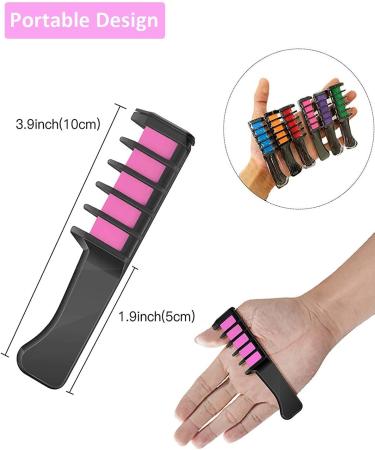 10 Colors Hair Chalk Comb for Kids Girls | Washable Temporary Bright Hair Color | Perfect Gift for Girls Age 6-12 | Ideal for Birthday, Christmas, and New Year Parties - Buy Online on GoSupps.com