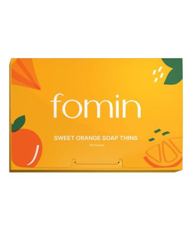 FOMIN - Antibacterial Paper Soap Sheets for Hand Washing - (Pack of 1) Orange Portable Travel Soap Sheets, Dissolvable Camping Mini Soap, Portable Soap Sheets Orange (Single Pack)