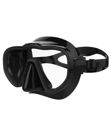 Kraken Aquatics Dive Snorkel Mask | Ideal and Quality Scuba Gear Masks Goggles for Scuba Diving, Snorkeling, Freediving, Spearfishing and Swimming Black / Black