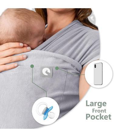 Baby Sling Wrap with Large Front Pocket - Naturally Soft Baby Wrap Carrier - Cotton Baby Sling Carrier from Birth - Baby Sling Newborn to Toddler Carrier - The Pocket Wrap by Trekki (Black) - Buy Online on GoSupps.com