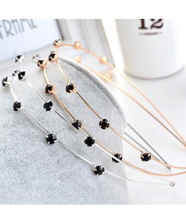 Fodattm Sweet Rhinestone Double Row Headband Hair Hoop Crystal Hairband Hair Accessories for Women (gold) - Buy Online on GoSupps.com