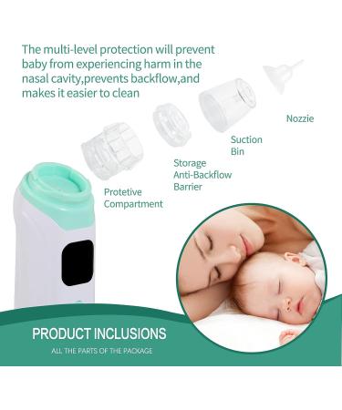USB Rechargeable Electric Nasal Aspirator for Baby | Adjustable 3 Levels Suction | Music & Light Soothing | Green - Buy Online on GoSupps.com