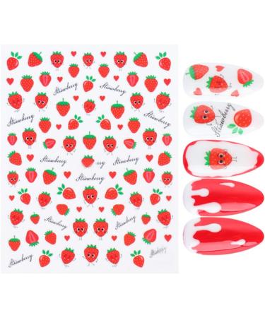 3Pcs Summer Fruit Nail Stickers - Lemon, Strawberry, Pineapple & Avocado | 3D Adhesive Sliders for Colorful Nail Art Decals - Buy Online on GoSupps.com