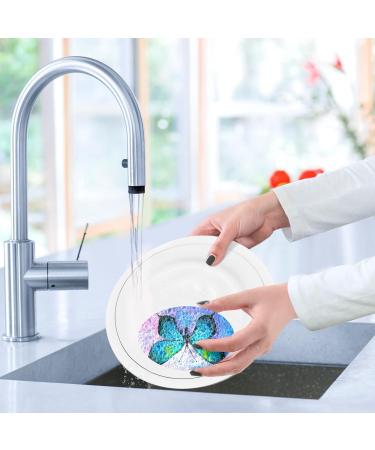 3-Pack Cleaning Kitchen Sponges Oval Oil Painting of Blue Butterfly Kitchen Cellulose Dishwashing Wood Pulp Cotton one sizex3 Blue - Buy Online on GoSupps.com