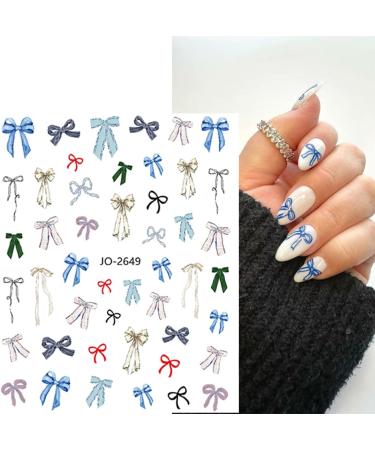 6 Sheets Cute Pink Bow Nail Stickers for Nail Art | 3D Self-Adhesive Decals with Tweezers | Colorful DIY Nail Supplies for Women & Girls - Buy Online on GoSupps.com
