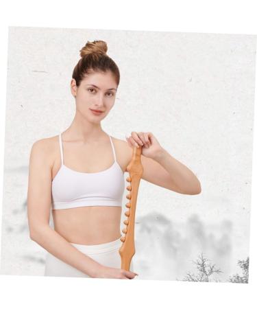 Gua Sha Massage Stick | Manual Leg Roll Muscle Roller | Wooden Acupuncture Tool for Body & Neck | Multi-Function Fitness Roller - Buy Online on GoSupps.com