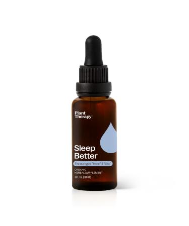Plant Therapy Organic Sleep Better Tincture 30 mL (1 oz) Supports Relaxation & Sleep Helps Calm a Busy Mind with Chamomile Lemon Balm & Valerian Extracts