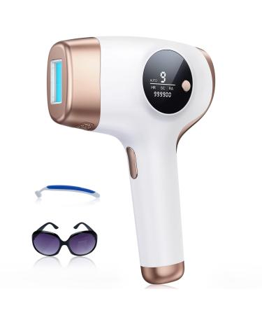 AMINZER IPL Hair Removal Device Hair Removal for Women and Men 999 900 Flashes Upgraded 3 Function & 2 Modes Hair Removal for Facial Legs Arms Whole Body Treatment White 1.0 gram Off-white