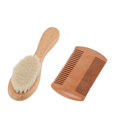 Newborn Hairbrush  Practical Considerate Baby Hairbrush Set Wooden Soft Double Sides Comb for Infant