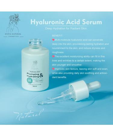 Buy 100% Natural Hyaluronic Acid Serum - Moisturizer with Vitamin B5 for Face & Neck | Cruelty-Free & Paraben-Free - 1 fl oz - Buy Online on GoSupps.com