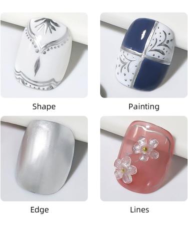 Metal Gel Nail Polish - Mirror Silver Metallic Nail Polish Painting Drawing Gel Polish Nail Art - 3D Metal Painting Nail Gel - Drawing Mirror Nail Gel Polish - Nail Painting Gel DIY Nail Manicure - Buy Online on GoSupps.com