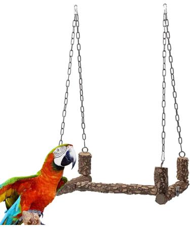 Bird Toys Wooden Perch For Large Birds Natural Wood Parrot Swing Chew Toy Easy To Install For African Greys Mini Macaws Bird Chew Toys Wood For Cockatiels Parakeets Lovebirds Conure Parrots - Buy Online on GoSupps.com