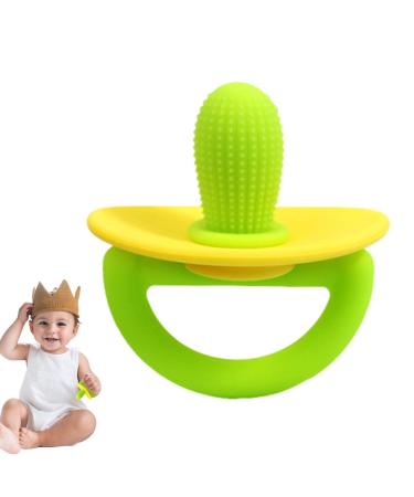 Baby Kielzeiten |Bite ring for baby cactus - soft silicone anti -stress self -renovation for babies toddlers infants young Richolyn Gr n / yellow.