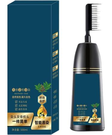 Teinture Capillaire Noire | Colorant Nourrissant 2 En 1 Avec Peigne Et Soin - Cr me Colorante Couvrance Longue Dur e pour Coll gues Amis Famille Jeunes Filles Grands-Parents - Buy Online on GoSupps.com