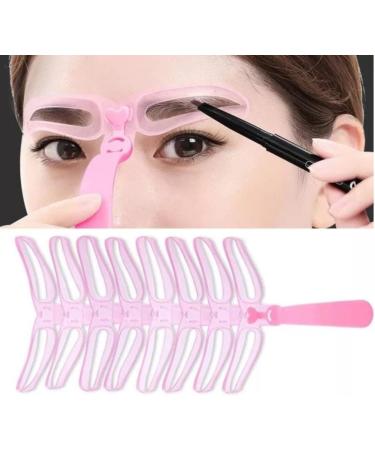 8 Pack Eyebrow Stencils for Beginners Reusable Eyebrow Stencils for 3 Minutes Makeup (Pink) - Buy Online on GoSupps.com