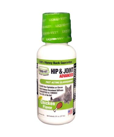 Liquid-Vet Advanced Hip & Joint Supplements for Cats with Glucosamine + Chondroitin + MSM + Hyaluronic Acid 8 Chicken