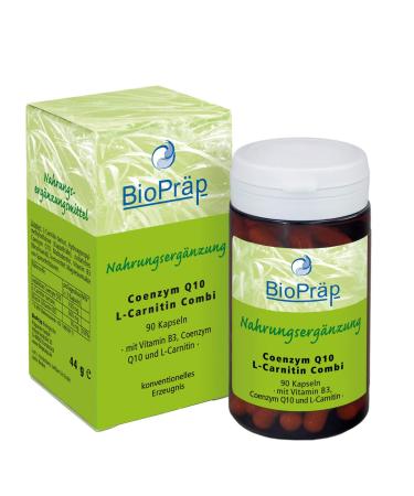 BioPr p Coenzyme Q10 L-Carnitine Combi Capsules | 90 cellulose capsules | vegan | produced in Germany | certified production