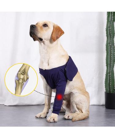Pet Dogs Denim Anti-Licking Front Leg Support Brace | Breathable Sleeve for Injury Recovery & Sprains | Joint Wrap Protector in Jean Blue - S/M/L/XL/XXL/XXXL - Buy Online on GoSupps.com