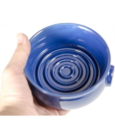 Geardeangloow Luxury Blue Ceramic Shaving Bowl - Wide Mouth Soap & Cream Holder for Men - Buy Online on GoSupps.com