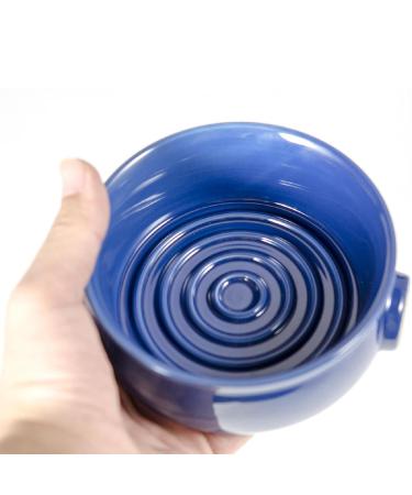 Perfk Ceramic Shaving Bowl - Durable Hairdresser Razor Cup with Wide Opening & Slippery Handle for Optimal Shaving Foam - Buy Online on GoSupps.com