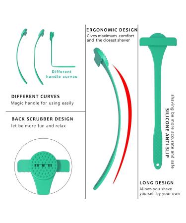Back Razor for Men | 2-in-1 Flexible Trimmer & Fur Care Tool | Anti-Slip Silicone Handle | Ideal for Adults & Boys - Buy Online on GoSupps.com