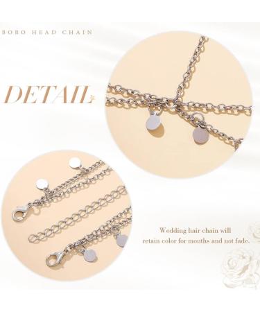 Runmi Boho Headchains Sequins Tassels Headpiece Bridal Hair Piece Wedding Hair Accessories for Women and Girls silver - Buy Online on GoSupps.com