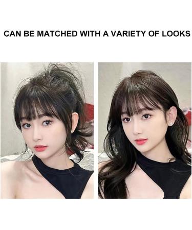 Clip-In Pony Hair Normal Fringe Bangs Extensions with Pony Fringe Clip in Human Hair Pony Hairpieces Hair for Women Extension Hair for Daily Wear Light Brown - Buy Online on GoSupps.com