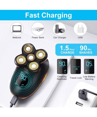 Buy Apark 5 in 1 Electric Shavers for Men - Bald Head Rotary Shaving Kit with Clippers & Trimmer - Rechargeable Cordless Wet/Dry Use - Buy Online on GoSupps.com