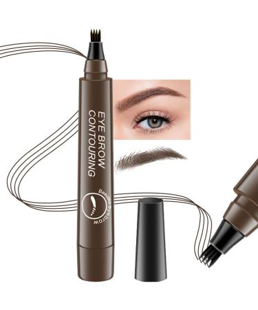 BINGBRUSH Eyebrow Pencil Micro 4 Point Ink Pen by Brow Stylist - Eye Makeup Lift & Snatch Eyebrow Pen Kits Long-Lasting Waterproof Natural Eyebrow Hair (1Pc 02# Dark brown)