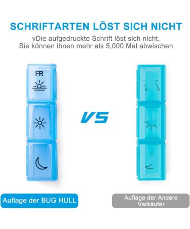 Tablet Box 7 Days - German Medication Organizer with PU Leather | Pill Dose Container for Morning & Evening Use - Buy Online on GoSupps.com