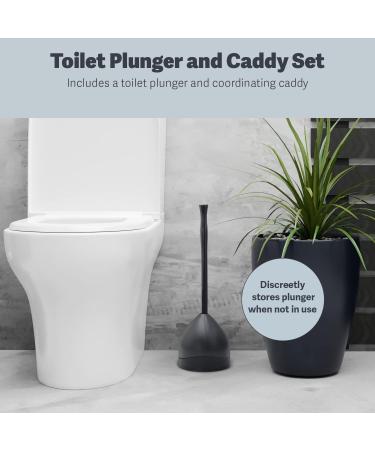 Casabella Hideaway Plunger with Caddy - Black | Convenient and Stylish Bathroom Tool - Buy Online on GoSupps.com