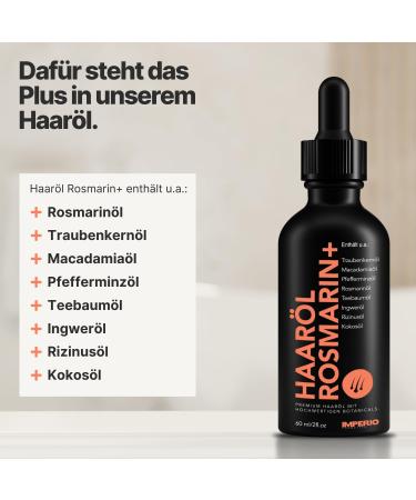 Buy Imperio Hair Oil Rosemary+ 60ml | Natural Hair Growth Solution | Premium Quality Oils Against Hair Loss - No Additives - Buy Online on GoSupps.com