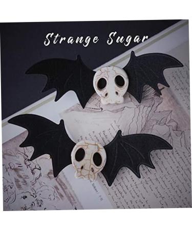 Dark Gothic Skull Bat Hair clips Edge clip Hairpin Fit For Cosplay Party Hallowmas 1 Pair Halloween Decoration - Buy Online on GoSupps.com
