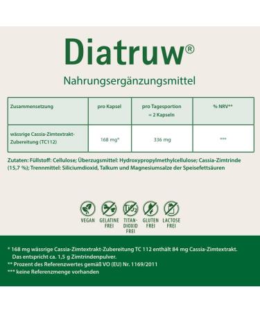 Diatruw Cinnamon Capsules - Premium Cassia Cinnamon Bark Supplement | 60 Capsules for Enhanced Health - Buy Online on GoSupps.com