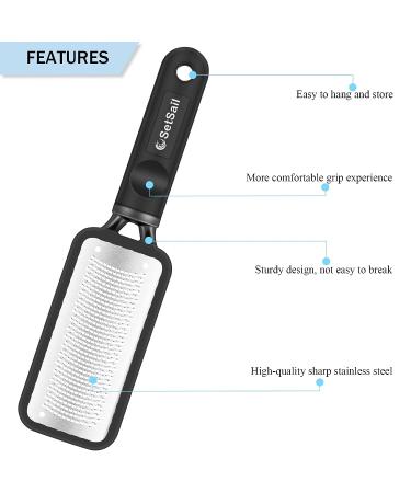 SetSail Stainless Steel Foot File Callus Remover - Professional Pedicure Tool for Wet and Dry Feet - Foot Scrubber for Dead Skin Removal - Buy Online on GoSupps.com