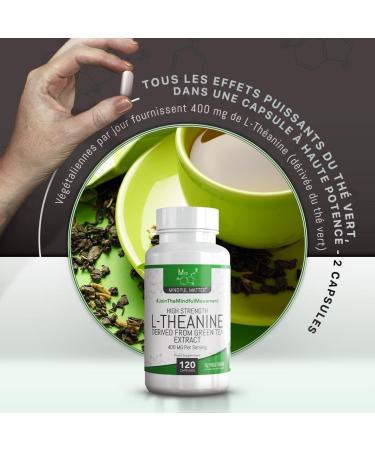 MM L Theanine | 120 Theanine Green Tea Capsules - High Content Green Tea Extract Providing 400mg of L-Theanine per Serving | Non-GMO Gluten Free | Made in the UK - Buy Online on GoSupps.com