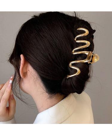 KuuGuu 4 PCS Large Gold Hair Claw Clip Set | Non-Slip Metal Hair Clips | Strong Hold Jaw Clamp | Cute Hair Accessories - Buy Online on GoSupps.com