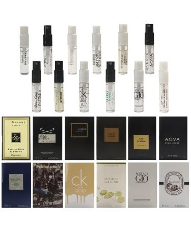 12pcs Men's Cologne Samples Fragrance Suit for Men Perfume Sampler (lot 12)