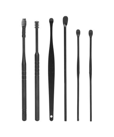 Portable Earwax Removal Set - U Shape & Spiral Ear Spoon Cleaner Tools (Black) - Buy Online on GoSupps.com