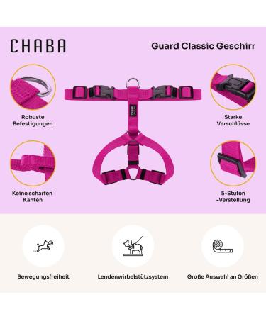 CHABA Medium Dog Harness - Anti-Pull Adjustable & Comfortable Step-In Design for Running - Classic Control Harness in Fuchsia & Pink - Buy Online on GoSupps.com