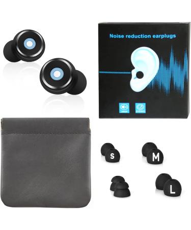 Sleeping Ear Plugs - NRR 33 dB Noise Cancelling Silicone Earplugs for Concerts, Motorcycle, Travel - Black - Buy Online on GoSupps.com
