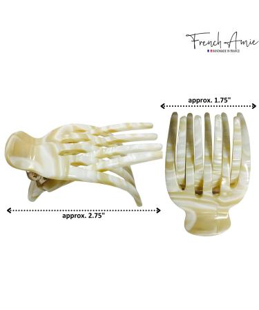 French Amie Bear Paw Small 2 Cellulose Acetate Hair Claw Clip - Non Slip Flexible Hair Accessory for Thin Hair - Handmade and Durable - Buy Online on GoSupps.com