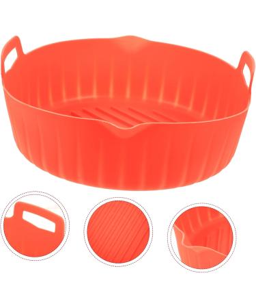 GRIRIW Air Fryer Pan Silicone Baking Pan Square Handle Design Silicone Liner Non Stick to Rotate Fried Fish Red 23X20X8CM - Buy Online on GoSupps.com