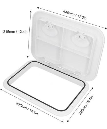 Deck Access Hatch for Marine Boat | 17-1/4" x 12-3/8" Inspection Cover with Lock | White | International Shipping Available - Buy Online on GoSupps.com