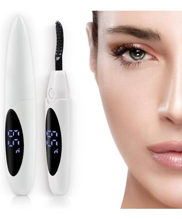 Rechargeable Heated Eyelash Curler with Comb for Long Lasting Natural Curls - White - Buy Online on GoSupps.com
