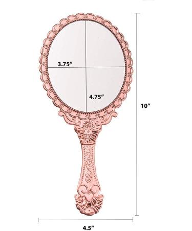 KABAKE Handheld Mirror with Handle | Small Vintage Makeup Cosmetic Mirror for Women | Bronze Compact Travel Packet Mirror - Buy Online on GoSupps.com