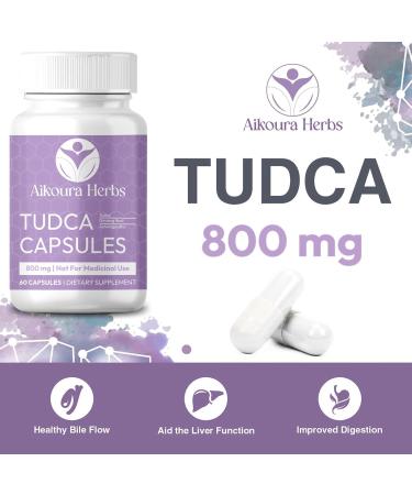 AIKOURA Tudca Capsules Natural Liver Support Supplement 800mg 60 Veg Capsules with Ginseng Ashwagandha & Milk Thistle - Buy Online on GoSupps.com